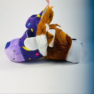 FlipaZoo 5" Mini Plush Dog Brown and White/Purple bear multi color confetti